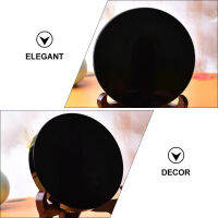 Leetshop Obsidian Scrying Mirror ตกแต่งการทำสมาธิกระจก Obsidian สำหรับห้องนั่งเล่นในห้องนอน