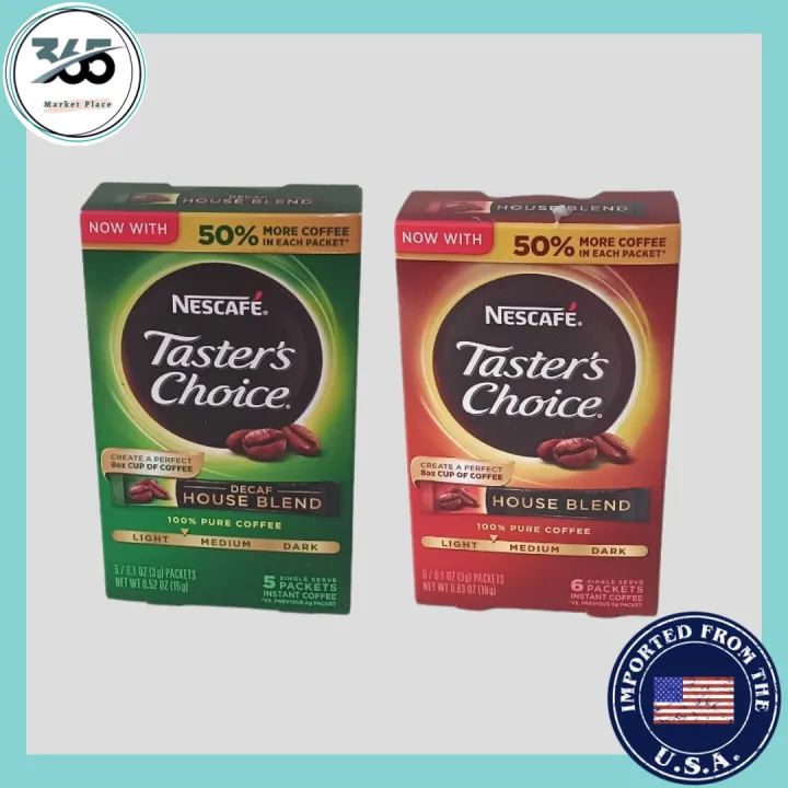 Nescafe Taster's Choice, House Blend/Decaf House Blend Coffee, Made in