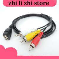 zhilizhi Store 5ft 1.5m USB A Female to 3 RCA male plug to usb AV Video connector Cable Lead converter PC TV Aux Audio adapter