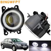 2PCS LED Angel Eye Fog Light Assembly For Renault Megane 2 II 3 III 2002-2015 Car H11 Front Bumper Fog Lamp With Halo Ring 12V