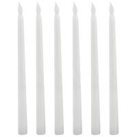 6Pcs LED Taper Candle for Dinner, Flickering Flameless Tapered Battery Operated Table Settings Weddings Birthday Parties