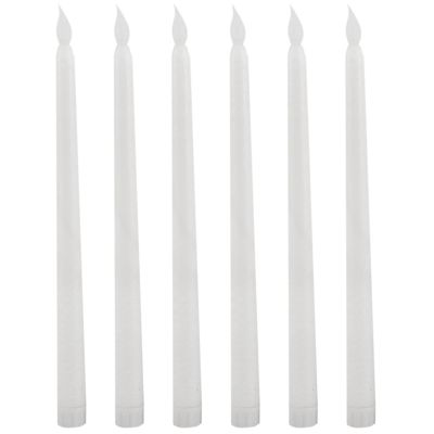 6Pcs LED Taper Candle for Dinner, Flickering Flameless Tapered Battery Operated Table Settings Weddings Birthday Parties