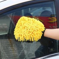 【CW】 Car Microfiber Gloves Thick Cleaning Mitt Wax Detailing Double-faced