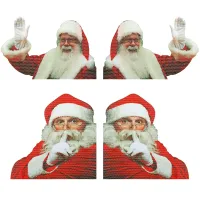 4Pcs 3D Car Rear Window Stickers Christmas Car Decorations Christmas Car Window Decals