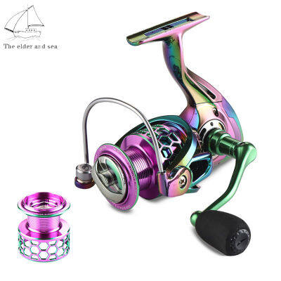 Elder Sea สีสัน Spinning Fishing Reel 5.2:1อัตราทดเกียร์ยาว Casting GMR 1000-7000 Ergonomic Design Fishing Tackle