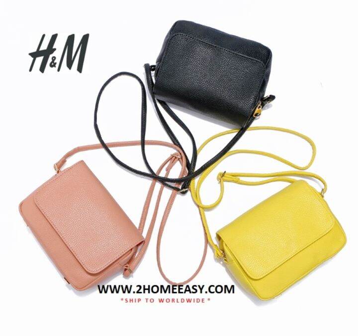 H&M Crossbody Bag กระเป๋าสะพายข้าง หนังสวย Lazada.co.th