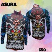 เสื้อตกปลา JK THAILAND ลาย ASURA สีแดง ป้องกันรังสี UV 80-90% สีไม่ตก แห้งเร็ว