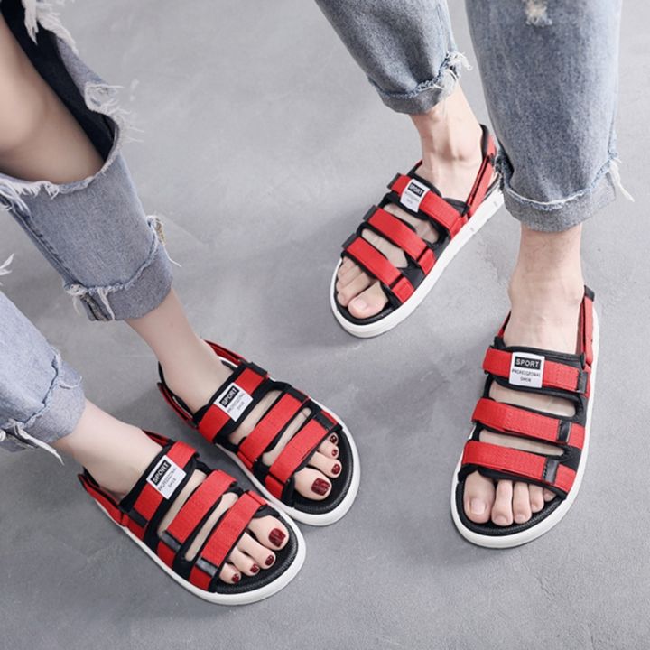 new-han-edition-three-bands-of-amphibious-sand-drag-couple-cool-summer-slippers-leisure-female-thick-bottom-web-celebrity-students-wear