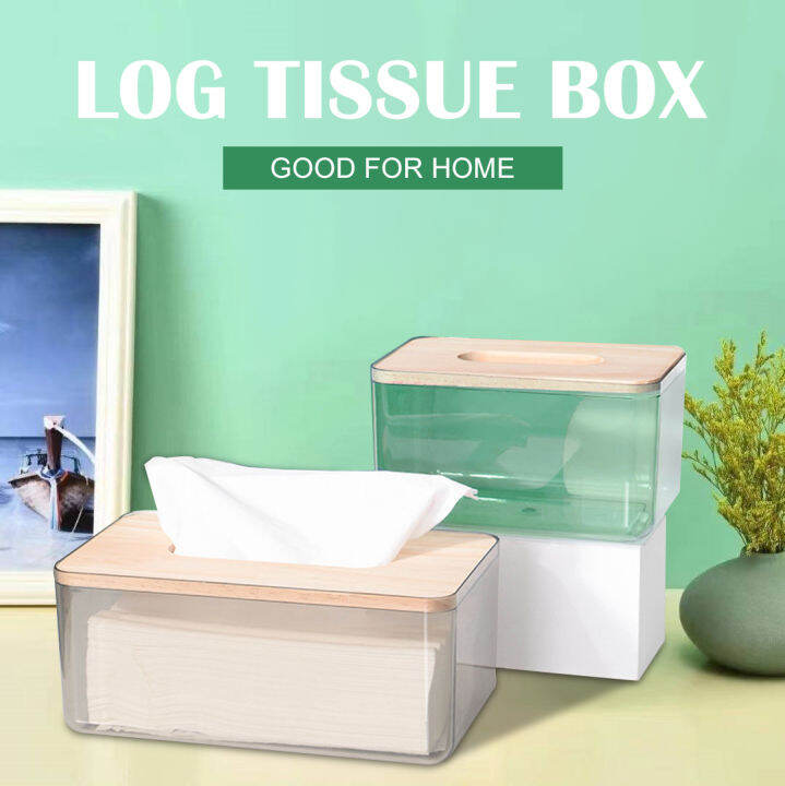 Tissue Box with Cover Lid Transparent Rectangular Facial Tissues ...