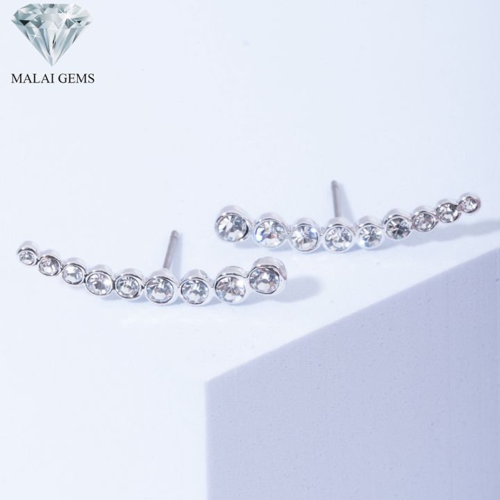 malai-gems-ต่างหูเพชร-เงินแท้-silver-925-เพชรสวิส-cz-เคลือบทองคำขาว-รุ่น-11010242-แถมกล่อง-ต่างหูcz-ต่างหูเงินแท้