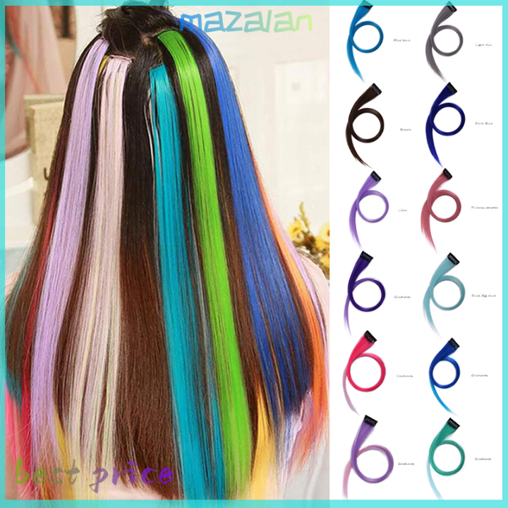 mazalan-วิกผมชิ้นสีแขวนหูวิกผมผม-w-คลิป-gradient-wigs-ผมยาวที่มองไม่เห็น