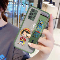 (5G)UCUC เคสโทรศัพท์เคสสำหรับ Samsung A32 5G กรณีอะนิเมะ Luffy Cover (สายรัดข้อมือ) การ์ตูนกันกระแทก Frosted ฝาหลังเลนส์โทรศัพท์กรณี Samsung Galaxy A32 5G