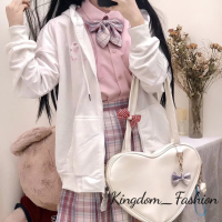 Kingdom_Fashion เสื้อฮู้ด เสื้อแขนยาวอบอุ่น หลวมและสบาย น่ารัก นุ่มนวล แฟชั่น สไตล์ WWY2391BUP 38Z230922