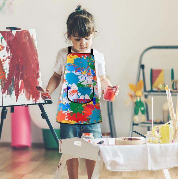 childrens-art-apron-waterproof-artist-painting-aprons-children-art-smocks-with-pocket-and-sleeves-for-age-3-11-kitchen-chef-aprons-for-cooking-baking-painting-well-made