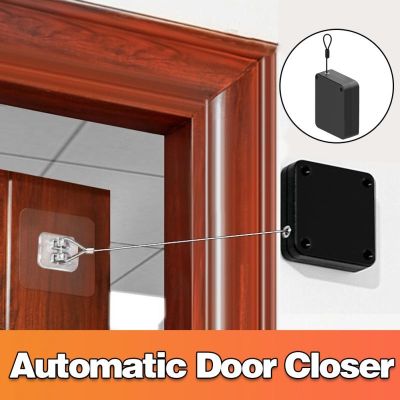 ❒♤ Automatic Sensor Door Closer Punch-free Adjustable Surface Door Stopper Automatically Close Door Bracket Closer Home Improvement