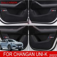 สำหรับ Changan Unik Uni-K 2022 2023สติกเกอร์ป้องกันประตูแผ่นป้องกันการเตะคาร์บอนไฟเบอร์ด้านในฟิล์มขอบด้านข้างด้านในอุปกรณ์เสริมรถยนต์