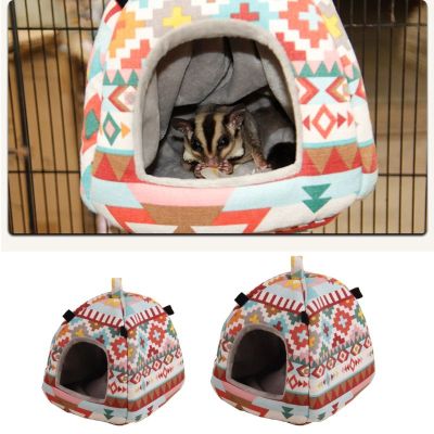 Pet Hamster Tent Winter Warm Sugar Glider Hammock Cage Sleeping Bed Small Animal House Habitat Hide Cave 87HA Beds