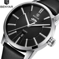 BENYAR Watches Men Business Quartz Watches Fashion og Top Luxury nd Male Leather Wristwatch Waterproof Clock Montre Homme