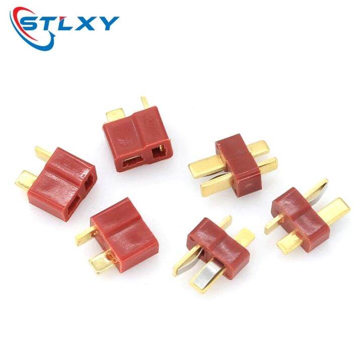 10pcs-t-plug-male-female-connectors-deans-style-for-rc-lipo-battery-esc