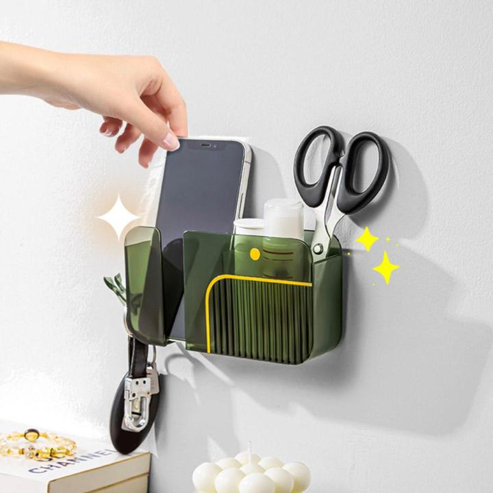 nordic-style-wall-mounted-storage-box-holder-free-punching-tv-control-hanger-air-remote-storage-mobile-conditioner-phone-h8z7