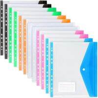 ❖☃☋ 6pcs Plastic A4 File Folder 11 Hole Envelopes With Lable Document Organizer Waterproof Storage Bag Wallet Office School Supplies