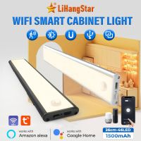 Wifi Smart LED Cabinet Light Bar with Motion Sensor Night Light Voice APP Control Dimming Timer for Bedroom Corridor Closet