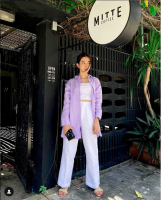 Ruthless Studio - Lavender Pure long Top เสื้อเชิ้ตลินินสีม่วงตัวยาว