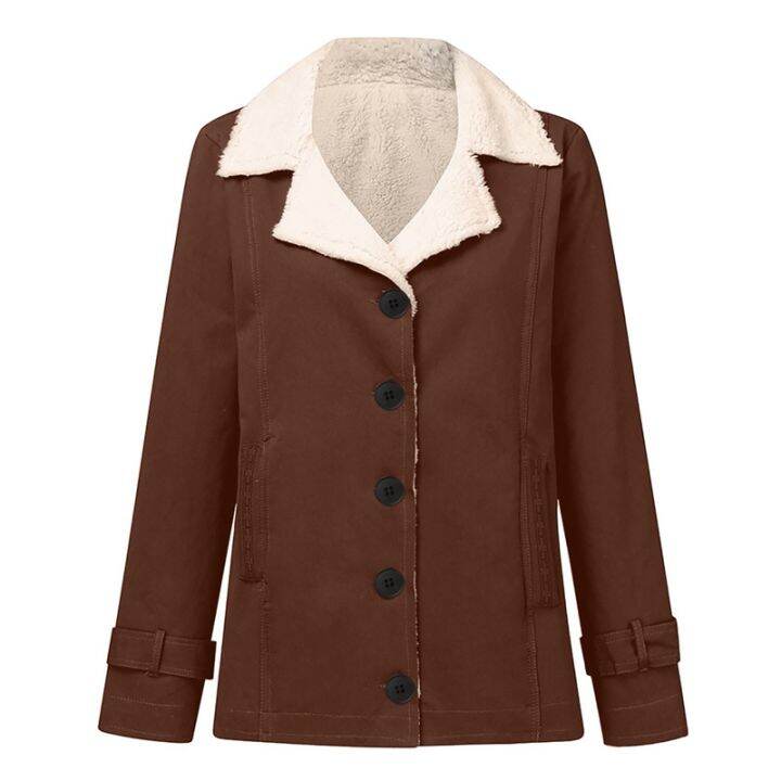 winter-warm-plus-size-trench-coats-jackets-push-button-lapels-jacket-for-women-brown-s