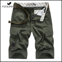 FUGUINIAO Mens Shorts Mens Large Size Loose Casual Multi-Multiple pockets Trendy Casual Short Pants ebn