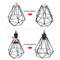 Diamond Lamp Covers Metal Ceiling Retro Cage Shades Vintage Light Fixture for Bedroom Living Room Dining Room Pendant Lampshade