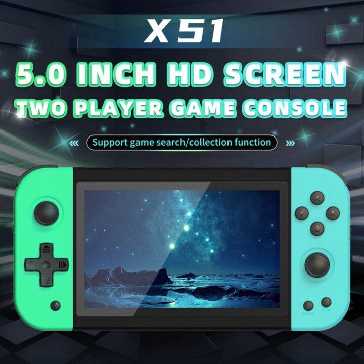 POWKIDDY X51 Handheld Game Console 5Inch IPS HD GBA 64G 10 Simulator