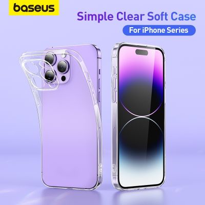 【CC】 Baseus for iPhone 14 13 12 Soft X XS XR Len Back Cover Transparent