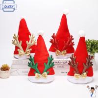 QUEEN ของตกแต่ง เทศกาล ปาร์ตี้ กำมะหยี่สีทอง หมวกคริสต์มาส ElK Navidad หมวกคริสต์มาสเขากวาง