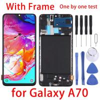 A70แอลซีดีสำหรับ Galaxy A70 A705f A705gm A7050 A705w A705mn -A705yn A705x แอลซีดี Displayframe หน้าจอสัมผัส Digitizer