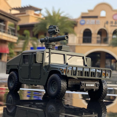1:32 Hummer H1 Alloy Armored Car Model Diecasts Metal Toy Off-Road Vehicles Military Combat Car Model Simulation Childrens Gifts