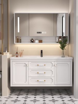 [COD] luxury smart toilet bathroom cabinet combination modern minimalist washbasin solid