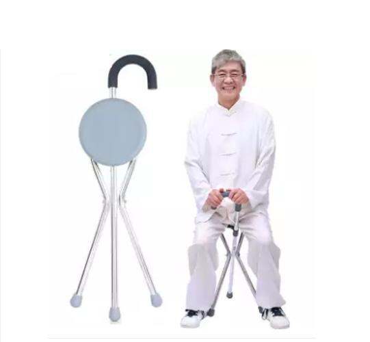 【In Stock 】2 in 1 Folding Cane Chair NonSlip Lightweight Cane With