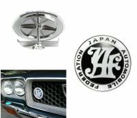 Black JAF Logo Japan Automobile Federation JDM Car Grille Emblems Badge