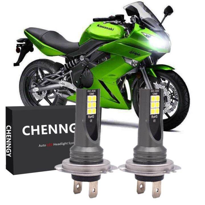 ชุดหลอดไฟหน้า-led-h7-6000k-สีขาว-สําหรับ-kawasaki-ninja-650r-ex650c-2009-2011-ex650a-2006-2007-2-ชิ้น-2pcs