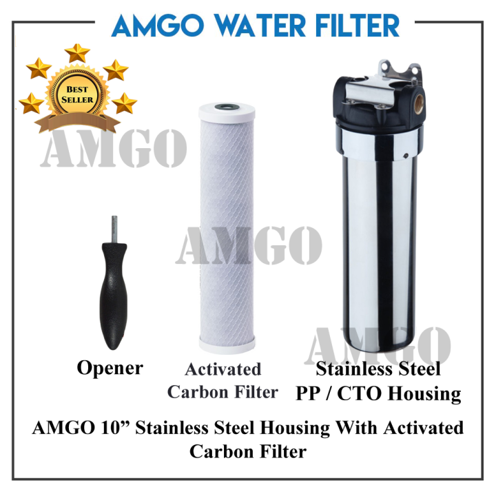 AMGO 10 STAINLESS STEEL EXTERNAL FILTER HOUSING (3/4") WATER STAINLESS