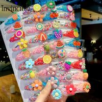 Cute Fruit Color Flow Sand Hairpin/ Plastic Colorful Flower Kids Hair Clips/ Cartoon Animal Handmade Snap Hair Clips Headdress