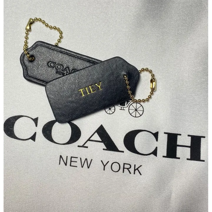 ORIGINAL COACH NAME TAG engraving tag leather tag Lazada.co.th