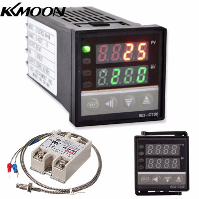 KKmoon ดิจิทัล LCD PID REX-C100ชุดควบคุมอุณหภูมิ + เทอร์โมคัปเปิล K + SSR Max.40A