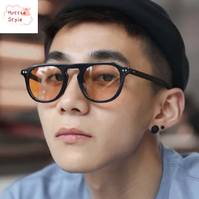 DGJKF ย้อนยุค แฟชั่น เลนส์สีชา แว่นตากันแดด เล็บข้าว สีดำ กรอบกลม แว่นกันแดดผู้หญิง สไตล์เกาหลี แว่นตากันแดด CAT EYE แว่นตากลม
