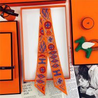 ★New★ New letter presbyopia silk small silk scarf tied bag decoration handle ribbon hairband long streamer scarf female