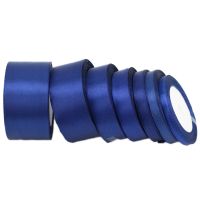 ；‘。、’ (25Yards/Roll) Deep Blue Satin Rion Wholesale Gift Wrapping Christmas Rions Handmade DIY