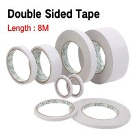 ☸▤ 8M White Double Sided Tape Mounting Tape Ultra-thin Strong Adhesive Width 5-20mm Double Faced Adhesive Tapes for Home DIY Craft