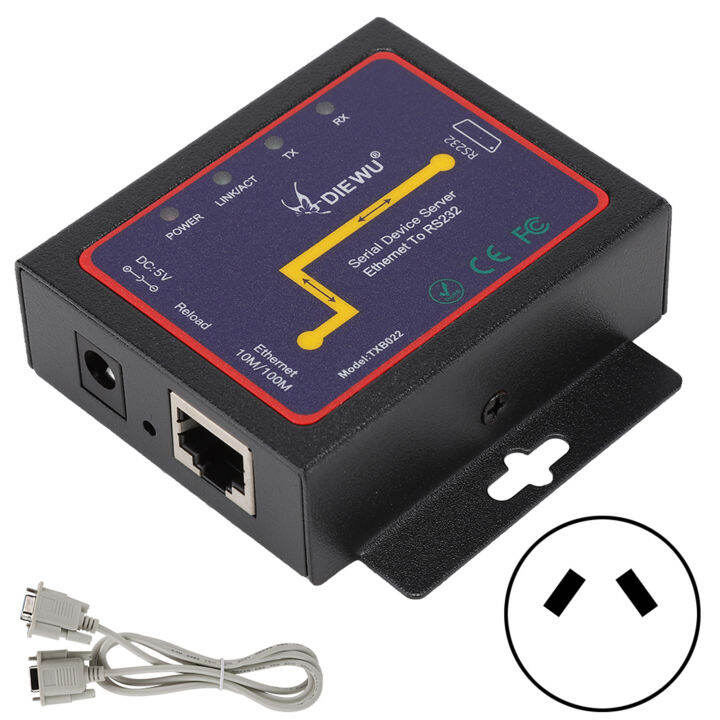 Gigabit Single Serial Server RJ45 to RS232 Serial Server Plug