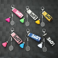 Creative Mini ไม้เทนนิสพวงกุญแจ3D แบดมินตันจี้ Keyring Webbing สายรัดข้อมือกระเป๋าเครื่องประดับรถ Trinket อุปกรณ์เสริม