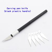 【CW】 1 Set Metal Handle Knifes Cutter Non Shank Paper Cutting Carving Stationery Utility Repair Hand